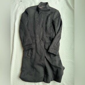 SPORTMAX Max Mara Italian Wool & Cashmere Longline Zip Coat - Brown